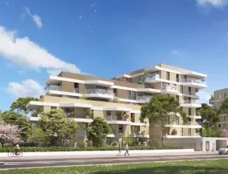 35371-Vue facade programme immobilier neuf Duo Verde à Montpellier