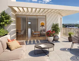 52661 - Vue Terrasse- Programme immobilier neuf - Horizon Boisé à Toulouse St Martin du Touch