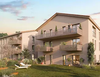 Perspective_exterieure_Programme immobilier Neuf_Jardin des Songes à La Tour de Salvagny 2_Kaufman and Broad